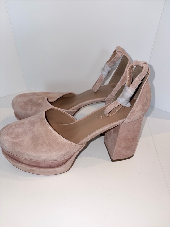 AEROSOLES Shoes - AEROSOLES Blush Suede Platform Block Heel Pump